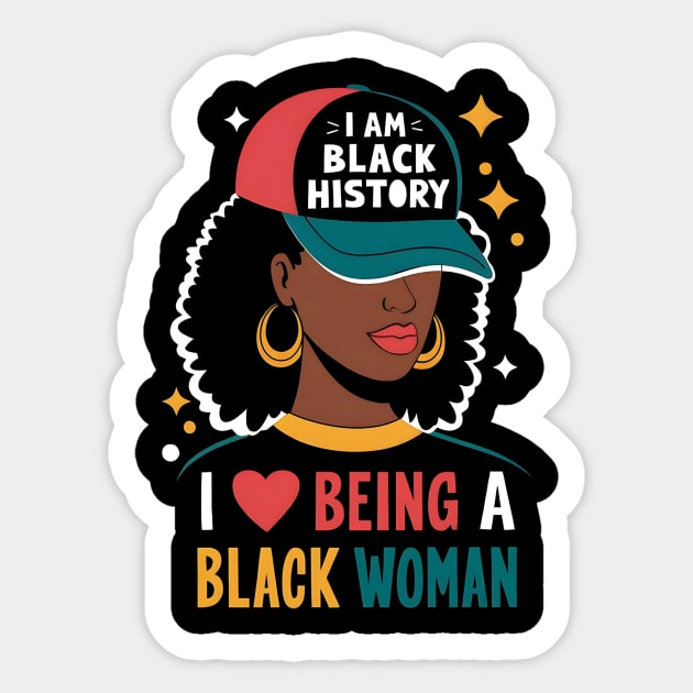 I Love Being A Black Woman Black History Month for Women Sticker by ArtistTee ⭐⭐⭐⭐⭐